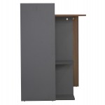 ΓΡΑΦΕΙΟ ΜΕΛΑΜΙΝΗΣ ΜΕ ΡΑΦΙΑ SYNDYA HM8994.01 ΚΑΡΥΔΙ- ΓΚΡΙ 112x55x85Y εκ.