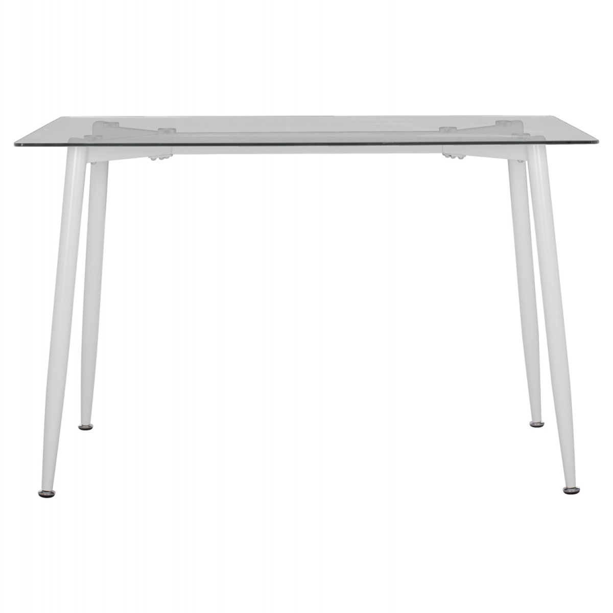 ΤΡΑΠΕΖΙ ΚΟΥΖΙΝΑΣ ΜΕΤΑΛΛΙΚΟ IDELLA ΛΕΥΚΟ ΜΑΤ ΜΕ ΓΥΑΛΙ HM8498.03 120X70X75Υ εκ.