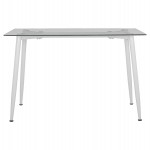 ΤΡΑΠΕΖΙ ΚΟΥΖΙΝΑΣ ΜΕΤΑΛΛΙΚΟ IDELLA ΛΕΥΚΟ ΜΑΤ ΜΕ ΓΥΑΛΙ HM8498.03 120X70X75Υ εκ.