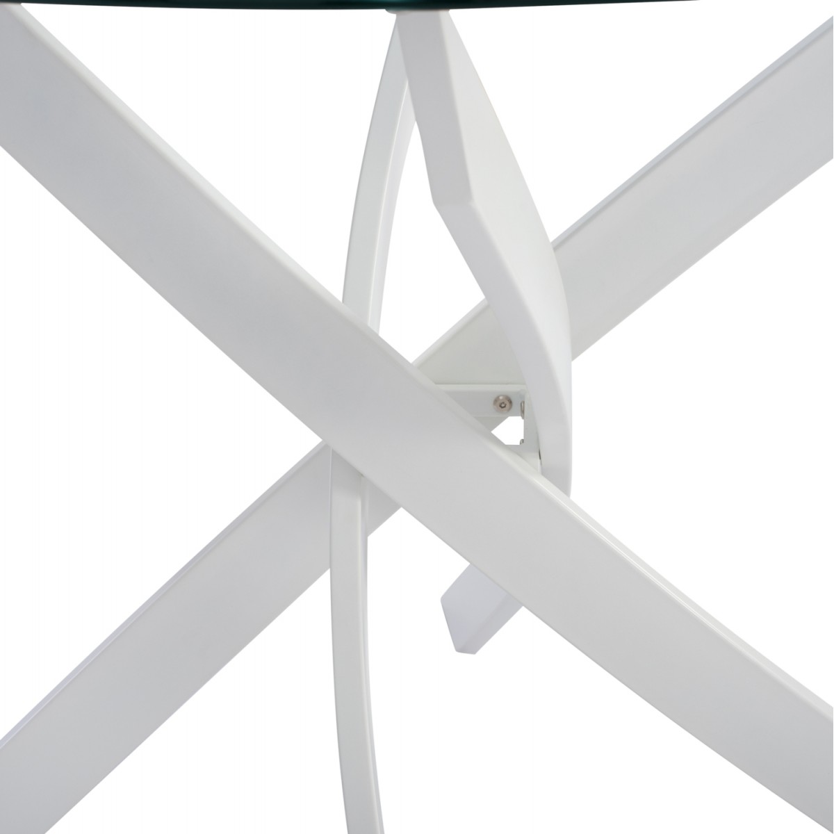 ΤΡΑΠΕΖΙ ΚΟΥΖΙΝΑΣ ΣΤΡΟΓΓΥΛΟ ΜΕΤΑΛ. JAFARU ΛΕΥΚΟ-ΓΥΑΛΙ ΑΣΦΑΛΕΙΑΣ Φ90X75Yεκ.HM8499.03