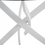 ΤΡΑΠΕΖΙ ΚΟΥΖΙΝΑΣ ΣΤΡΟΓΓΥΛΟ ΜΕΤΑΛ. JAFARU ΛΕΥΚΟ-ΓΥΑΛΙ ΑΣΦΑΛΕΙΑΣ Φ90X75Yεκ.HM8499.03