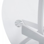 ΤΡΑΠΕΖΙ ΚΟΥΖΙΝΑΣ ΣΤΡΟΓΓΥΛΟ ΜΕΤΑΛ. JAFARU ΛΕΥΚΟ-ΓΥΑΛΙ ΑΣΦΑΛΕΙΑΣ Φ90X75Yεκ.HM8499.03