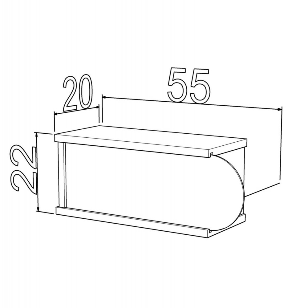 ΣΕΤ ΡΑΦΙΑ ΤΟΙΧΟΥ 2ΤΜΧ ΜΕΛΑΜΙΝΗΣ SILLIA HM9192.03 ΛΕΥΚΟ ΕΚΡΟΥ 55x20x22Y εκ.