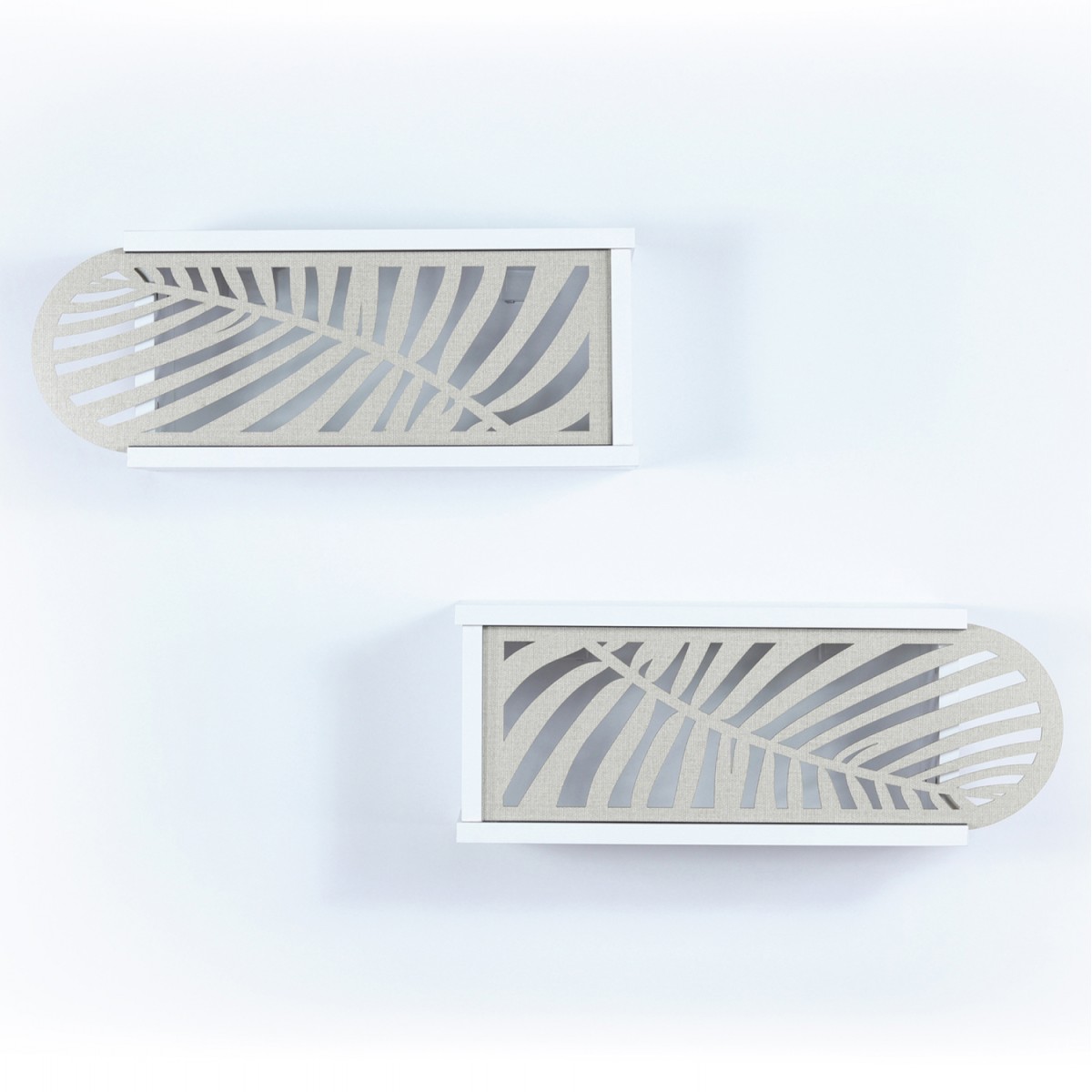 ΣΕΤ ΡΑΦΙΑ ΤΟΙΧΟΥ 2ΤΜΧ ΜΕΛΑΜΙΝΗΣ SILLIA HM9192.03 ΛΕΥΚΟ ΕΚΡΟΥ 55x20x22Y εκ.