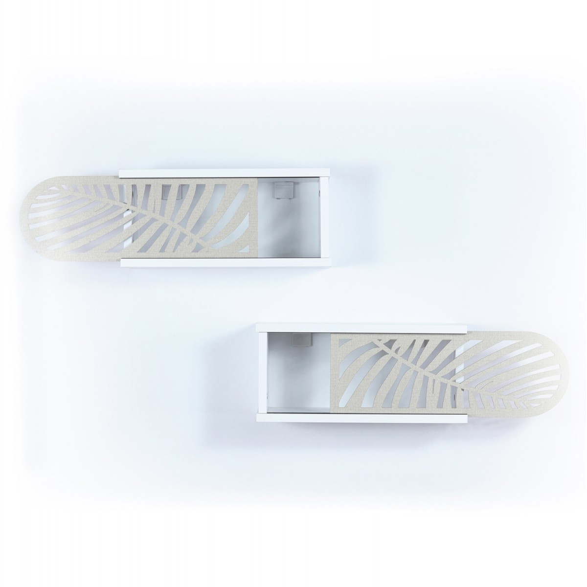 ΣΕΤ ΡΑΦΙΑ ΤΟΙΧΟΥ 2ΤΜΧ ΜΕΛΑΜΙΝΗΣ SILLIA HM9192.03 ΛΕΥΚΟ ΕΚΡΟΥ 55x20x22Y εκ.