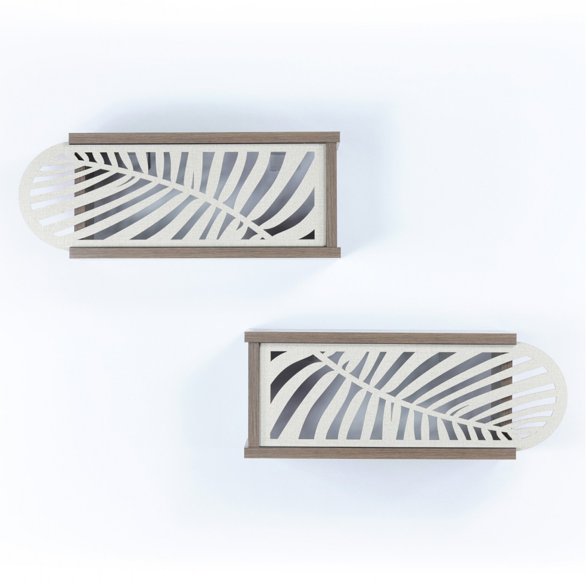 ΣΕΤ ΡΑΦΙΑ ΤΟΙΧΟΥ 2ΤΜΧ ΜΕΛΑΜΙΝΗΣ SILLIA HM9192.01 ΚΑΡΥΔΙ ΕΚΡΟΥ 55x20x22Y εκ.