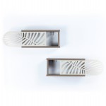 ΣΕΤ ΡΑΦΙΑ ΤΟΙΧΟΥ 2ΤΜΧ ΜΕΛΑΜΙΝΗΣ SILLIA HM9192.01 ΚΑΡΥΔΙ ΕΚΡΟΥ 55x20x22Y εκ.