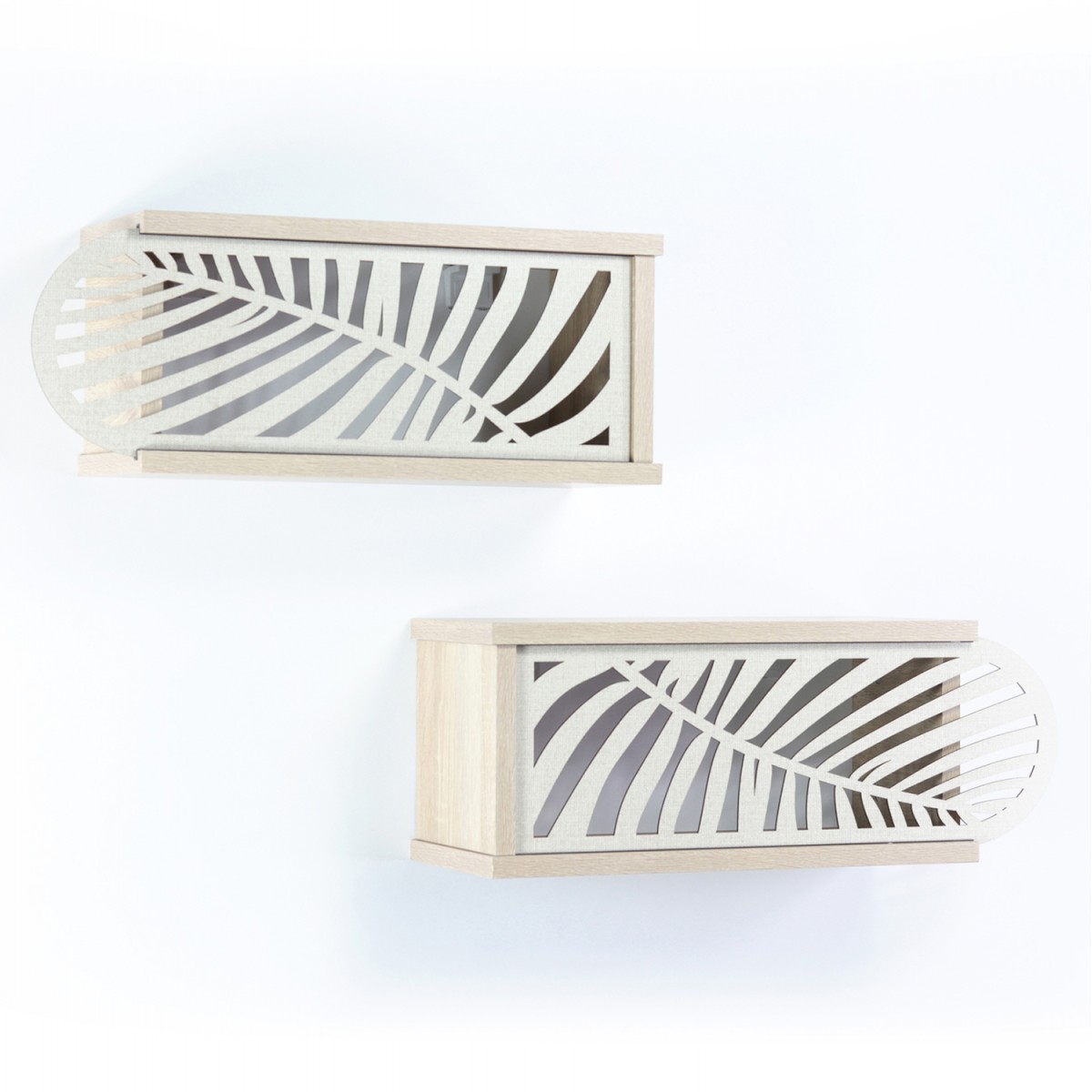 ΣΕΤ ΡΑΦΙΑ ΤΟΙΧΟΥ 2ΤΜΧ ΜΕΛΑΜΙΝΗΣ SILLIA HM9192.02 SONAMA ΕΚΡΟΥ 55x20x22Y εκ.