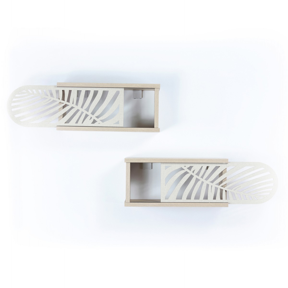 ΣΕΤ ΡΑΦΙΑ ΤΟΙΧΟΥ 2ΤΜΧ ΜΕΛΑΜΙΝΗΣ SILLIA HM9192.02 SONAMA ΕΚΡΟΥ 55x20x22Y εκ.