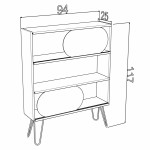 ΡΑΦΙΕΡΑ ΔΑΠΕΔΟΥ DIANE HM9213.01 SONAMA ΛΕΥΚΟ ΕΚΡΟΥ 94x25x117Y εκ.