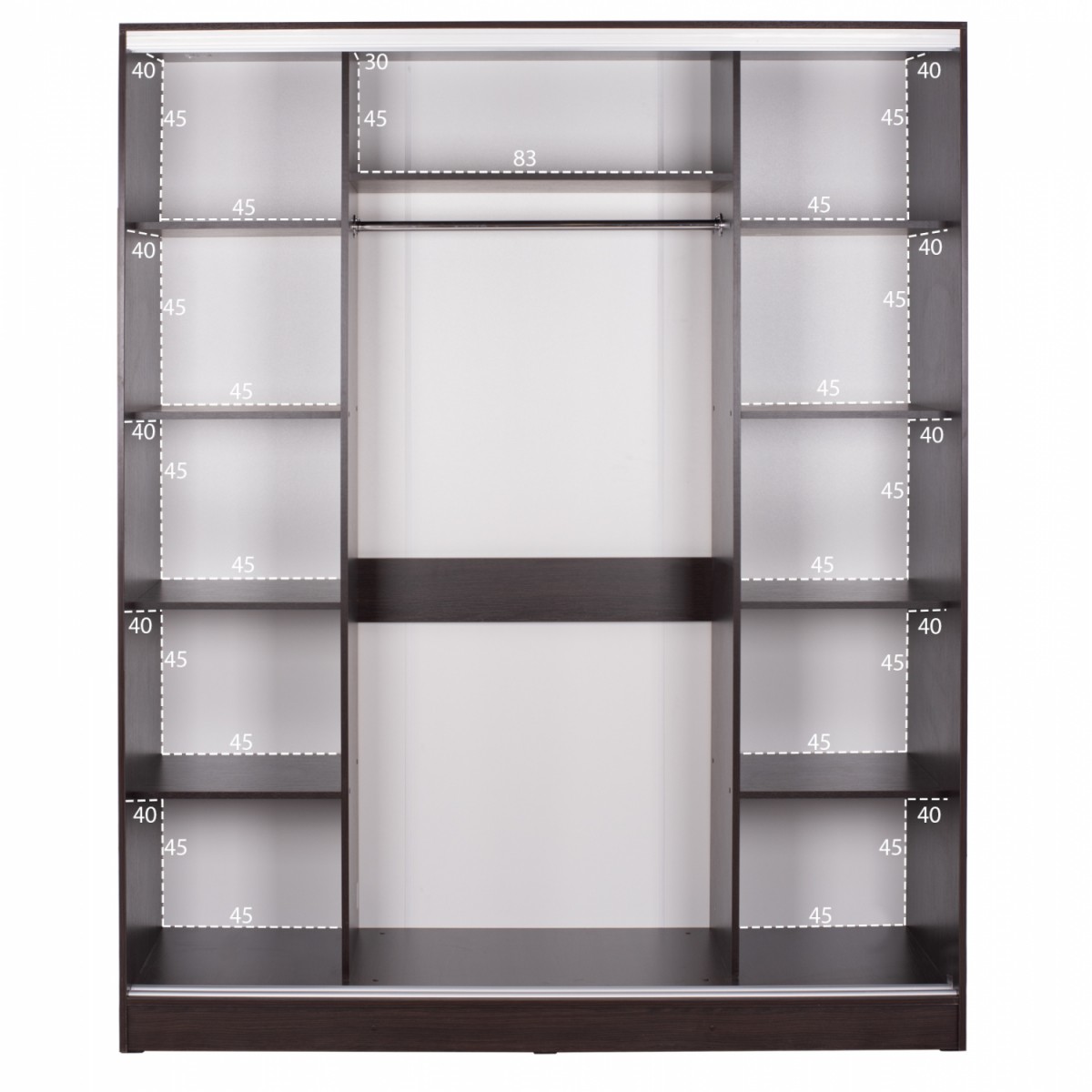 ΝΤΟΥΛΑΠΑ ΣΥΡΟΜΕΝΗ ADLER ΜΕΛΑΜΙΝΗΣ WENGE ΜΕ ΚΑΘΡΕΦΤΗ 3ΦΥΛΛΗ HM2461.02 183x60x220 εκ.