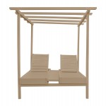 ΞΑΠΛΩΣΤΡΑ ΕΠΑΓΓΕΛΜ. ΜΥΚΟΝΟΣ ΞΥΛΙΝΗ ΔΙΠΛΗ ΜΠΕΖ ΜΕ ΟΥΡΑΝΟ 205x167x212Υεκ.HM5428.02