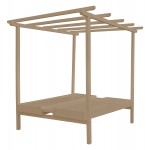 ΞΑΠΛΩΣΤΡΑ ΕΠΑΓΓΕΛΜ. ΜΥΚΟΝΟΣ ΞΥΛΙΝΗ ΔΙΠΛΗ ΜΠΕΖ ΜΕ ΟΥΡΑΝΟ 205x167x212Υεκ.HM5428.02