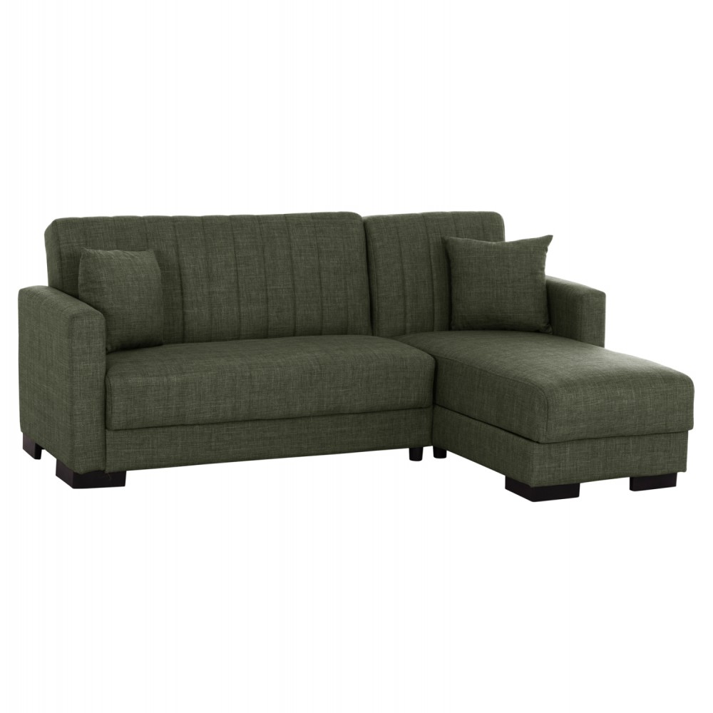 ΚΑΝΑΠΕΣ ΚΡΕΒΑΤΙ GHUFRAN ΓΩΝΙΑ ΑΝΑΣΤΡΕΨΙΜΗ DARK OLIVE ΜΕ ΑΠΟΘΗΚΕΤΙΚΟ ΧΩΡΟ HM3244.05 202x140x78Yεκ.