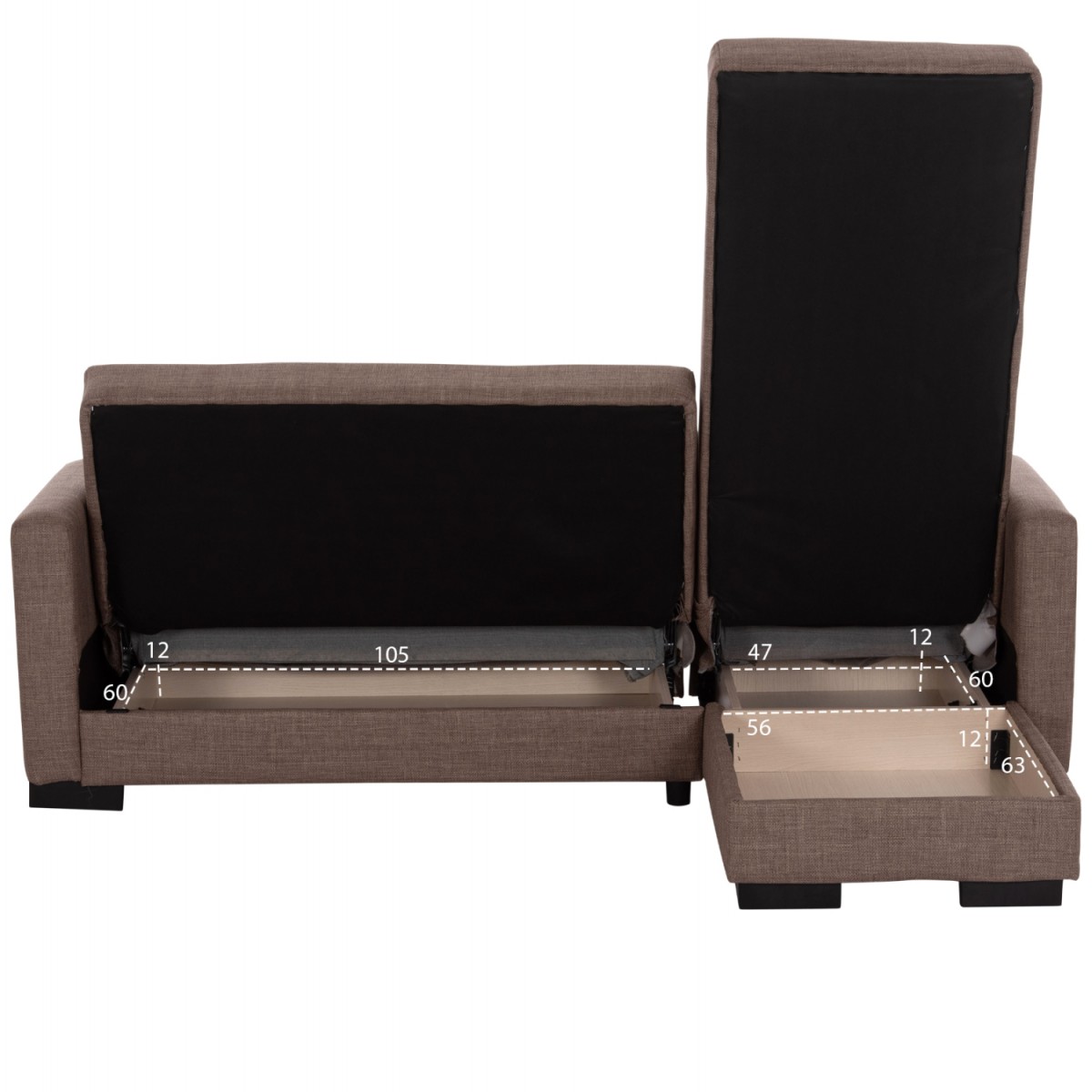 ΚΑΝΑΠΕΣ ΚΡΕΒΑΤΙ GHUFRAN ΓΩΝΙΑ ΑΝΑΣΤΡΕΨΙΜΗ ΜΠΕΖ HM3244.04 ΜΕ ΑΠΟΘΗΚΕΤΙΚΟ ΧΩΡΟ 200x133x77Yεκ.