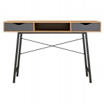 ΓΡΑΦΕΙΟ ΚΑΡΥΔΙ-ΓΚΡΙ ΜΕ ΜΑΥΡΟ ΜΑΤ ΣΚΕΛΕΤΟ HM2128.03 120x48x76,5Υ εκ.