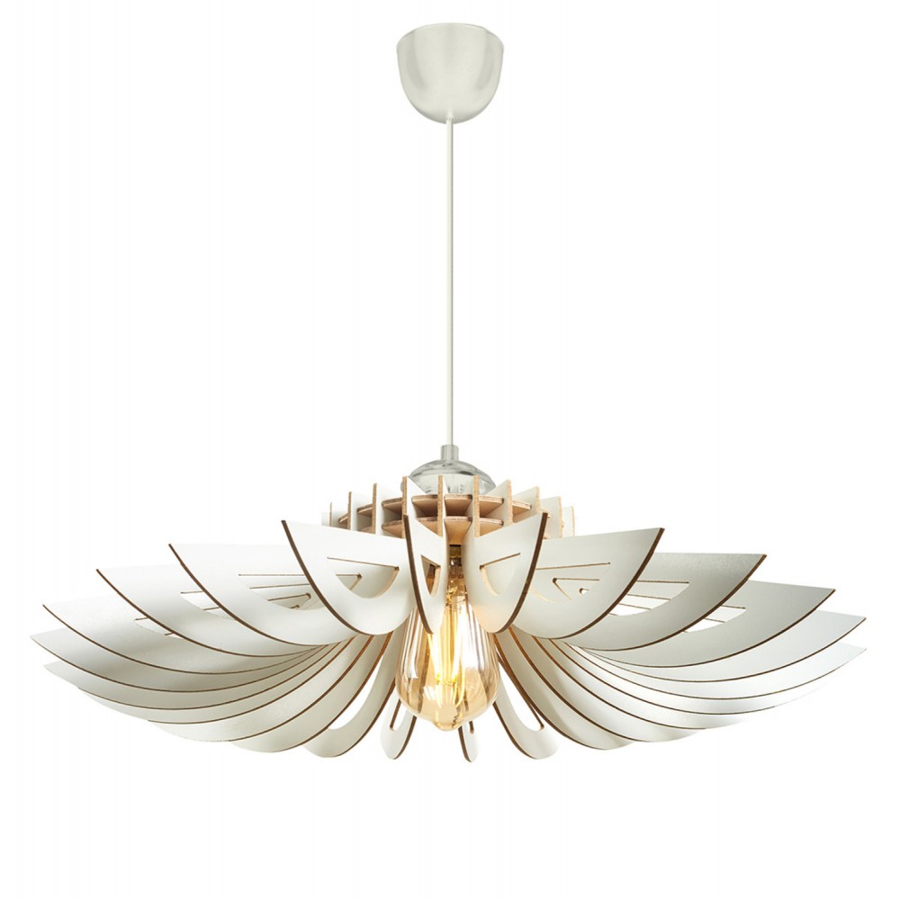 ΦΩΤΙΣΤΙΚΟ ΟΡΟΦΗΣ ΞΥΛΙΝΟ ΚΡΕΜΑΣΤΟ ΛΕΥΚΟ HM7348.02 Φ68x50Υ εκ.