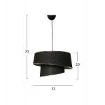 ΦΩΤΙΣΤΙΚΟ ΟΡΟΦΗΣ ΚΡΕΜΑΣΤΟ HM7356.05 ΜΕΤΑΛΛΟ ΚΑΙ ΥΦΑΣΜΑ ΜΑΥΡΟ ΑΣΗΜΙ Φ32x70Υ εκ.