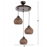 ΦΩΤΙΣΤΙΚΟ ΟΡΟΦΗΣ ΕΣΩΤΕΡΙΚΟΥ ΧΩΡΟΥ ΚΡΕΜΑΣΤΟ HM7359.01 ΑΠΟ ΜΕΤΑΛΛΟ & ΣΧΟΙΝΙ ΣΚΟΥΡΟ ΜΠΕΖ 32x32x80Υ εκ.