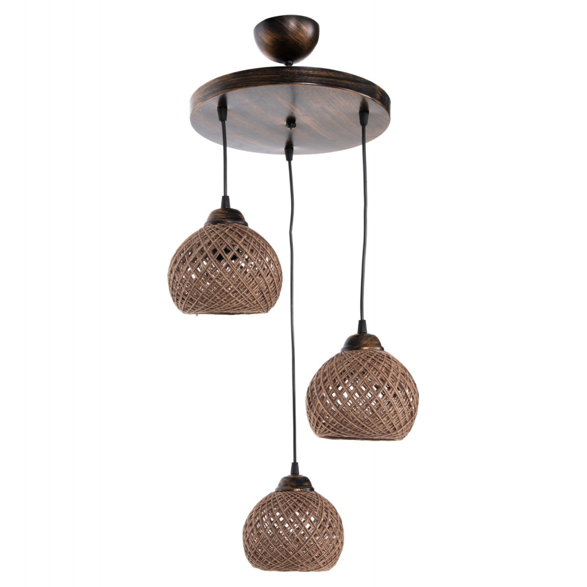 ΦΩΤΙΣΤΙΚΟ ΟΡΟΦΗΣ ΕΣΩΤΕΡΙΚΟΥ ΧΩΡΟΥ ΚΡΕΜΑΣΤΟ HM7359.01 ΑΠΟ ΜΕΤΑΛΛΟ & ΣΧΟΙΝΙ ΣΚΟΥΡΟ ΜΠΕΖ 32x32x80Υ εκ.