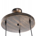 ΦΩΤΙΣΤΙΚΟ ΟΡΟΦΗΣ ΕΣΩΤΕΡΙΚΟΥ ΧΩΡΟΥ ΚΡΕΜΑΣΤΟ HM7359.01 ΑΠΟ ΜΕΤΑΛΛΟ & ΣΧΟΙΝΙ ΣΚΟΥΡΟ ΜΠΕΖ 32x32x80Υ εκ.