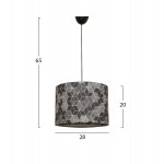 ΦΩΤΙΣΤΙΚΟ ΟΡΟΦΗΣ ΚΡΕΜΑΣΤΟ HM7369 ΜΕΤΑΛΛΟ ΚΑΙ ΥΦΑΣΜΑ ΜΑΥΡΟ ΓΚΡΙ 28x28x65Υ εκ.