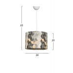 ΦΩΤΙΣΤΙΚΟ ΟΡΟΦΗΣ ΚΡΕΜΑΣΤΟ HM7370 ΜΕΤΑΛΛΟ ΚΑΙ ΥΦΑΣΜΑ ΓΚΡΙ ΚΙΤΡΙΝΟ 28x28x65Υ εκ.