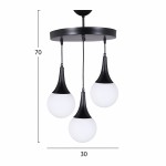 ΦΩΤΙΣΤΙΚΟ ΟΡΟΦΗΣ 3ΦΩΤΟ ΜΑΥΡΟ HM7516.01 30x75 εκ.