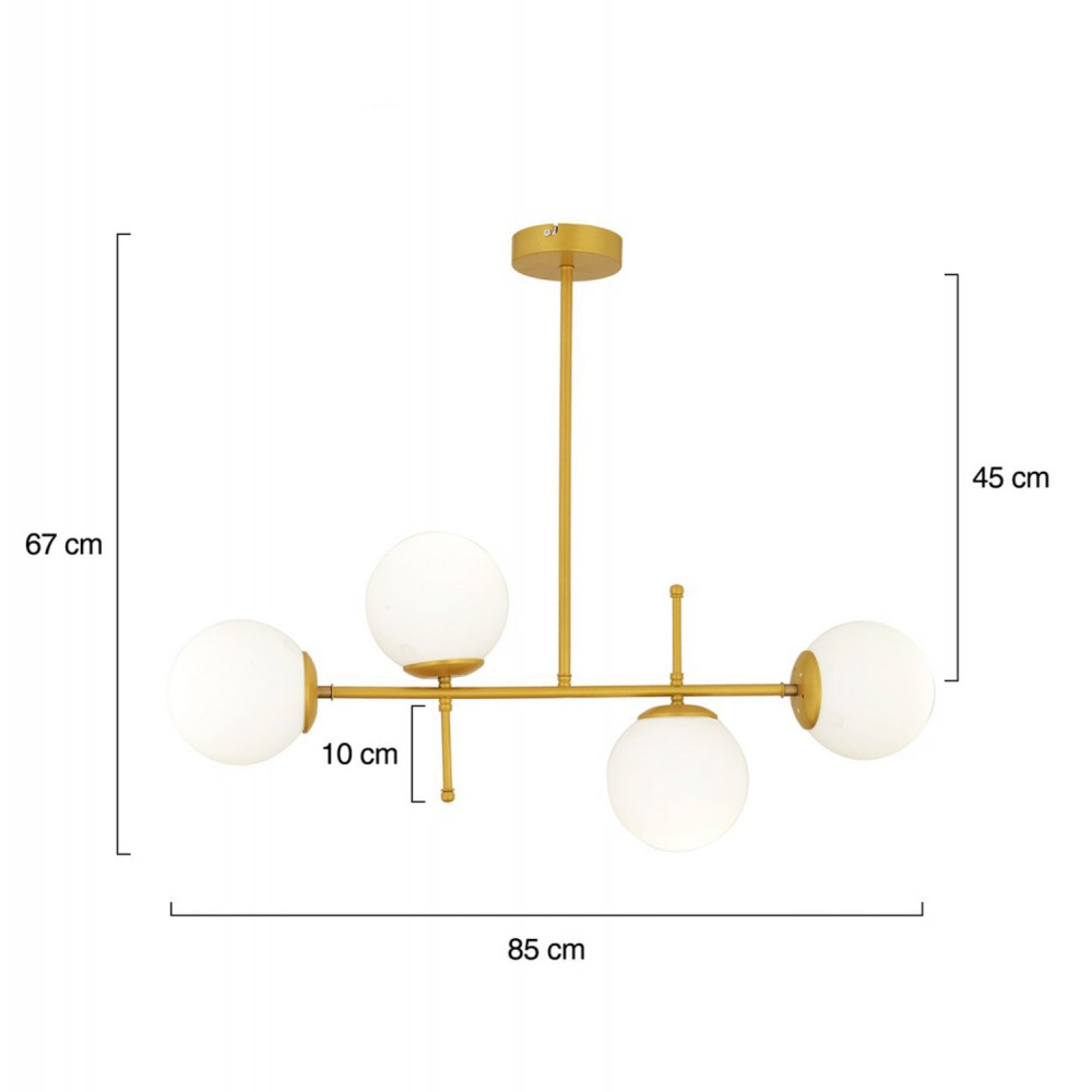 ΦΩΤΙΣΤΙΚΟ ΟΡΟΦΗΣ 4ΦΩΤΟ ΧΡΥΣΟ HM7411.02  85x67cm