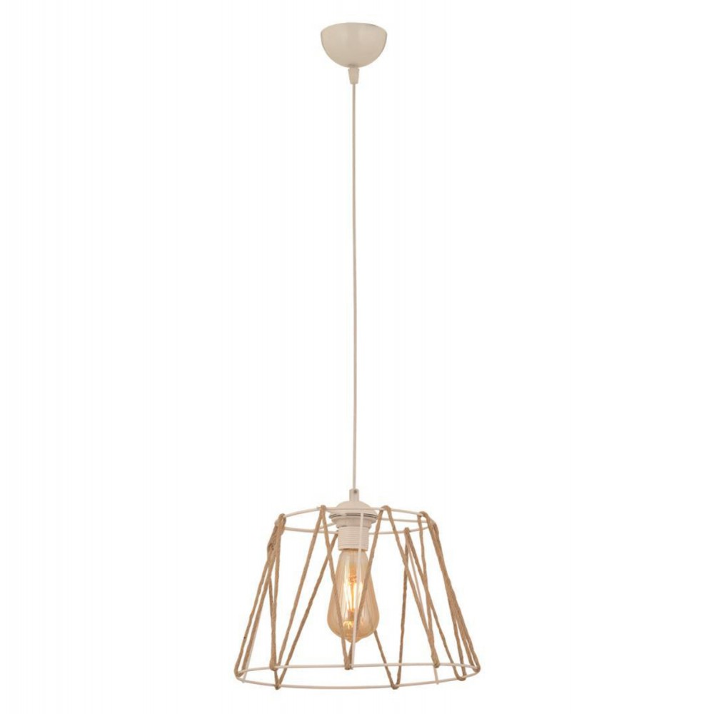 ΦΩΤΙΣΤΙΚΟ ΟΡΟΦΗΣ ΜΕΤΑΛΛΙΚΟ ΛΕΥΚΟ ΜΕ ΣΧΟΙΝΙ ΜΠΕΖ HM7566.03 Φ30x81Υ εκ.