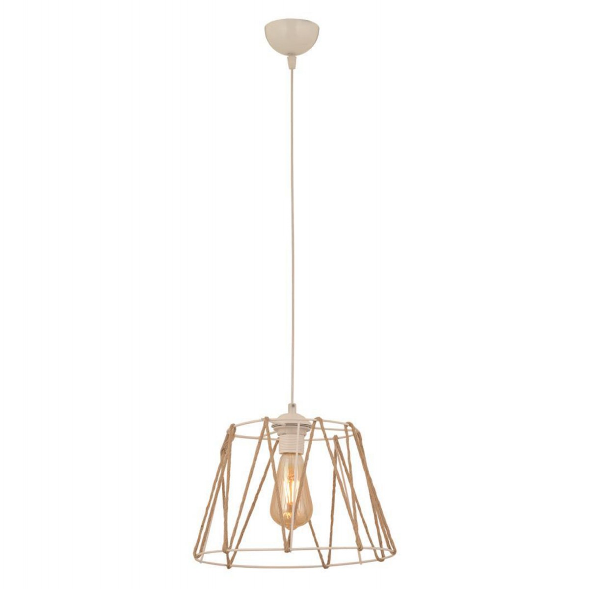 ΦΩΤΙΣΤΙΚΟ ΟΡΟΦΗΣ ΜΕΤΑΛΛΙΚΟ ΛΕΥΚΟ ΜΕ ΣΧΟΙΝΙ ΜΠΕΖ HM7566.03 Φ30x81Υ εκ.