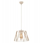 ΦΩΤΙΣΤΙΚΟ ΟΡΟΦΗΣ ΜΕΤΑΛΛΙΚΟ ΛΕΥΚΟ ΜΕ ΣΧΟΙΝΙ ΜΠΕΖ HM7566.03 Φ30x81Υ εκ.