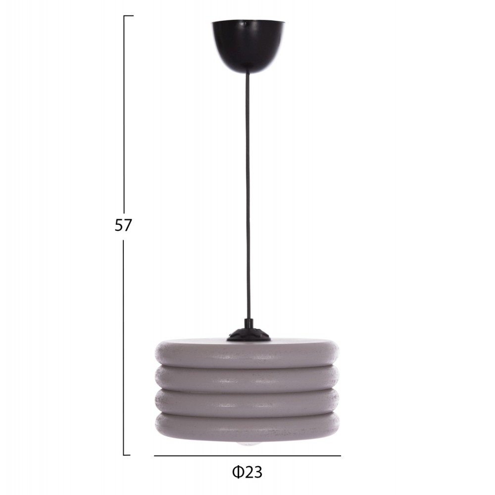 ΦΩΤΙΣΤΙΚΟ ΟΡΟΦΗΣ ΚΡΕΜΑΣΤΟ ΑΠΟ ΞΥΛΟ ΓΚΡΙ HM7655.04 Φ23x57 εκ.