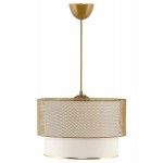 ΦΩΤΙΣΤΙΚΟ ΟΡΟΦΗΣ ΚΡΕΜΑΣΤΟ HM7659.02,ΧΡΥΣΟ ΜΕΤΑΛΛΟ, ΥΦΑΣΜΑ ΛΕΥΚΟ, Φ30x65 εκ.