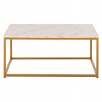 ΤΡΑΠΕΖΙ ΣΑΛΟΝΙΟΥ SAFFRON HM8975.11 ΜΕΛΑΜΙΝΗ ΛΕΥΚΟ ΜΑΡΜΑΡΟ-ΧΡΥΣΗ ΒΑΣΗ 95Χ55Χ43,5Yεκ.