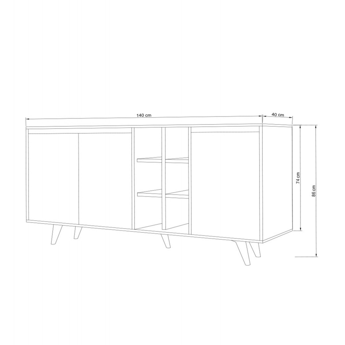 ΜΠΟΥΦΕΣ ΜΕΛΑΜΙΝΗΣ ΛΕΥΚΟΣ ΜΕ ΚΑΡΥΔΙ ΠΟΡΤΕΣ 140x40x86Yεκ.HM9432.01