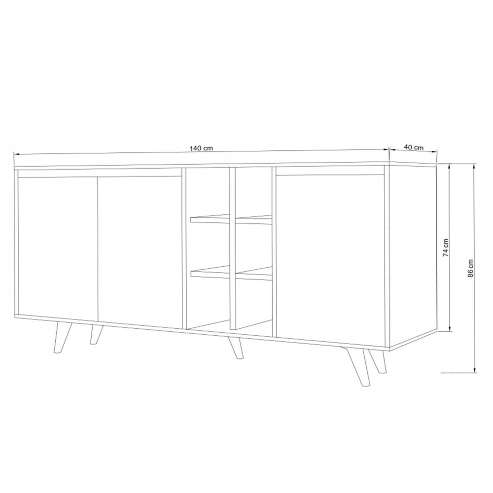 ΜΠΟΥΦΕΣ ΜΕΛΑΜΙΝΗΣ BRIAR ΚΑΡΥΔΙ ΜΕ ΛΕΥΚΕΣ ΠΟΡΤΕΣ 140x40x86Yεκ.HM9432.02