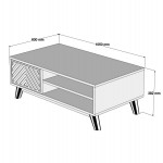 ΤΡΑΠΕΖΙ ΣΑΛΟΝΙΟΥ HM9502.02 ΜΕΛΑΜΙΝΗΣ ΜΕ ΝΤΟΥΛΑΠΑΚΙ ΚΑΡΥΔΙ & ΜΠΛΕ 105x60x38.2Υεκ.