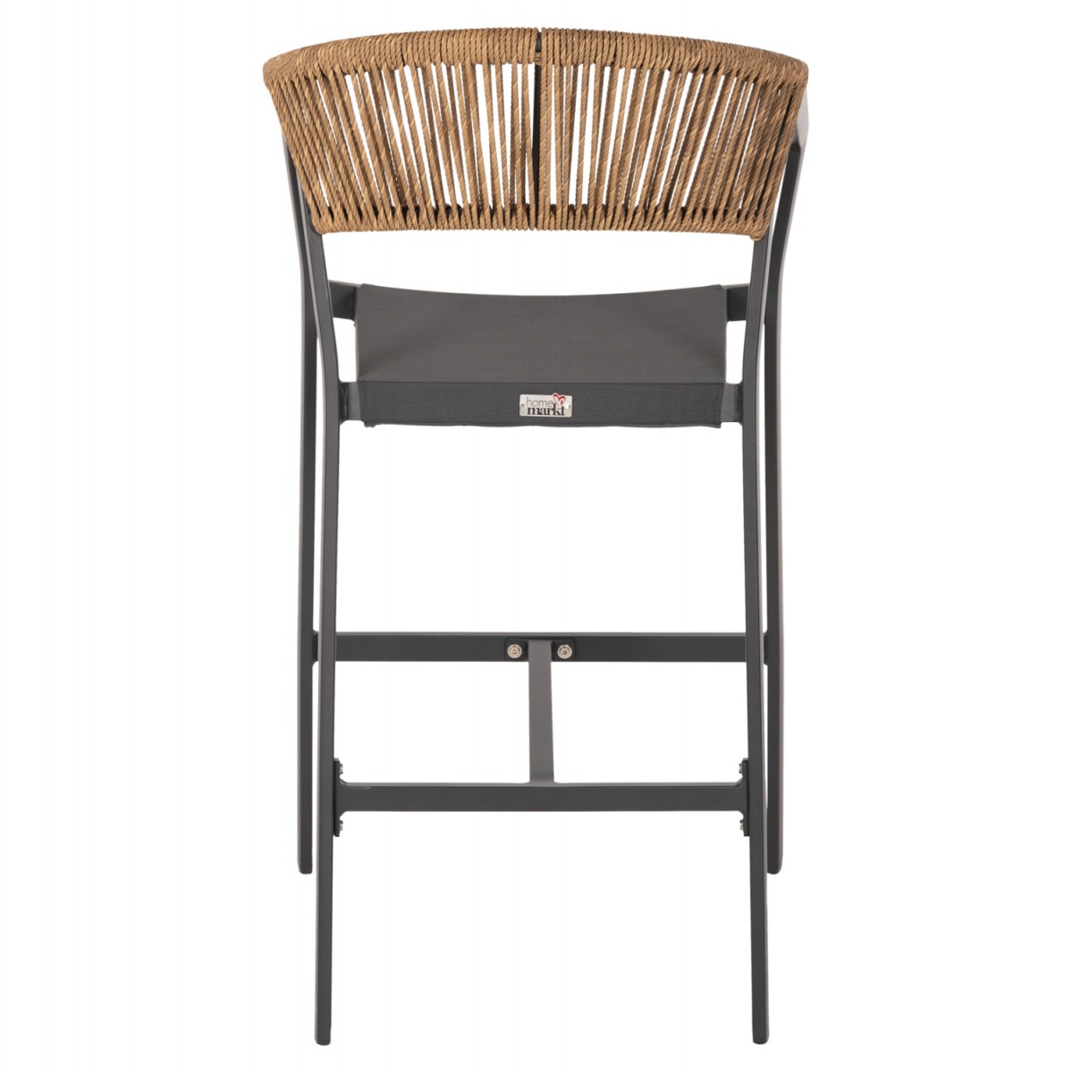 ΣΚΑΜΠΟ ΑΛΟΥΜΙΝΙΟΥ ΑΝΘΡΑΚΙ HM5892.11 ΜΕΣΑΙΟΥ ΥΨΟΥΣ ΜΕ ΜΠΡΑΤΣΑ RATTAN & TEXTLINE 55x56,5x99Yεκ.