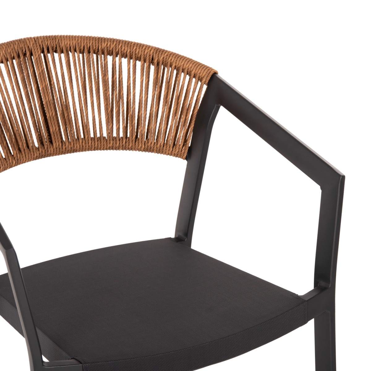 ΣΚΑΜΠΟ ΑΛΟΥΜΙΝΙΟΥ ΑΝΘΡΑΚΙ HM5892.11 ΜΕΣΑΙΟΥ ΥΨΟΥΣ ΜΕ ΜΠΡΑΤΣΑ RATTAN & TEXTLINE 55x56,5x99Yεκ.