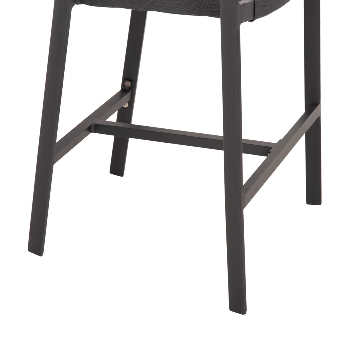 ΣΚΑΜΠΟ ΑΛΟΥΜΙΝΙΟΥ ΑΝΘΡΑΚΙ HM5892.11 ΜΕΣΑΙΟΥ ΥΨΟΥΣ ΜΕ ΜΠΡΑΤΣΑ RATTAN & TEXTLINE 55x56,5x99Yεκ.