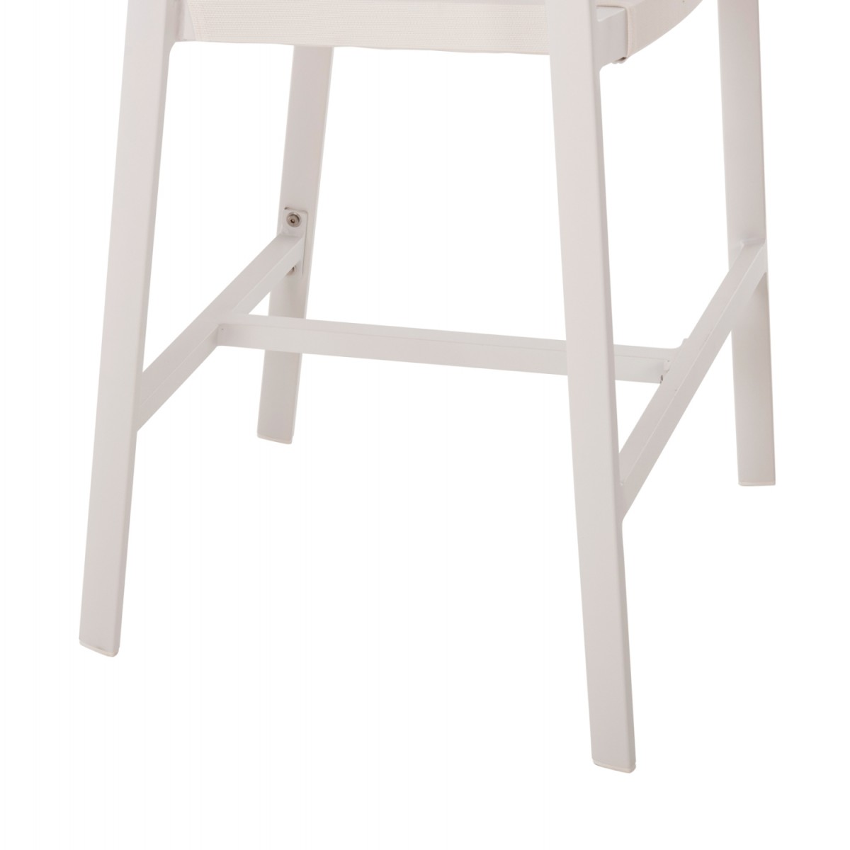 ΣΚΑΜΠΟ ΑΛΟΥΜΙΝΙΟΥ HM5892.12 ΜΕΣΑΙΟΥ ΥΨΟΥΣ RATTAN & TEXTLINE ΛΕΥΚΟ ΜΠΕΖ 55x56,5x99Y