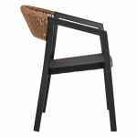 ΠΟΛΥΘΡΟΝΑ ΑΛΟΥΜΙΝΙΟΥ MIRI HM5891.05 ΜΑΥΡΟΣ ΣΚΕΛΕΤΟΣ&TEXTLINE-ΜΠΕΖ RATTAN 57,5x59x81,5Yεκ.