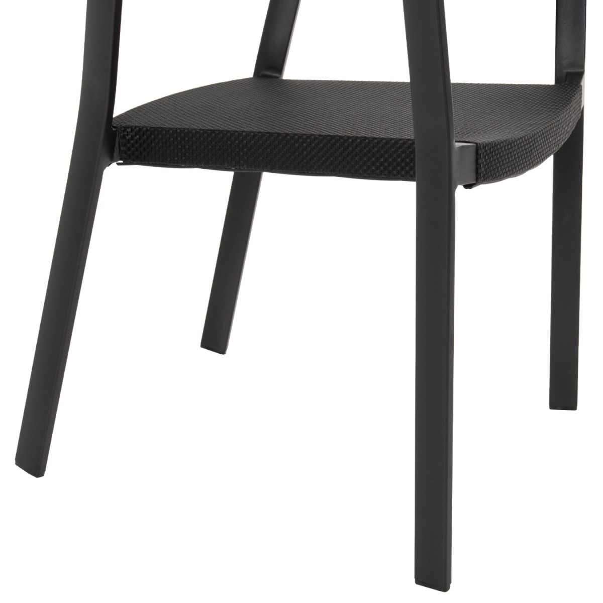 ΠΟΛΥΘΡΟΝΑ ΑΛΟΥΜΙΝΙΟΥ MIRI HM5891.05 ΜΑΥΡΟΣ ΣΚΕΛΕΤΟΣ&TEXTLINE-ΜΠΕΖ RATTAN 57,5x59x81,5Yεκ.