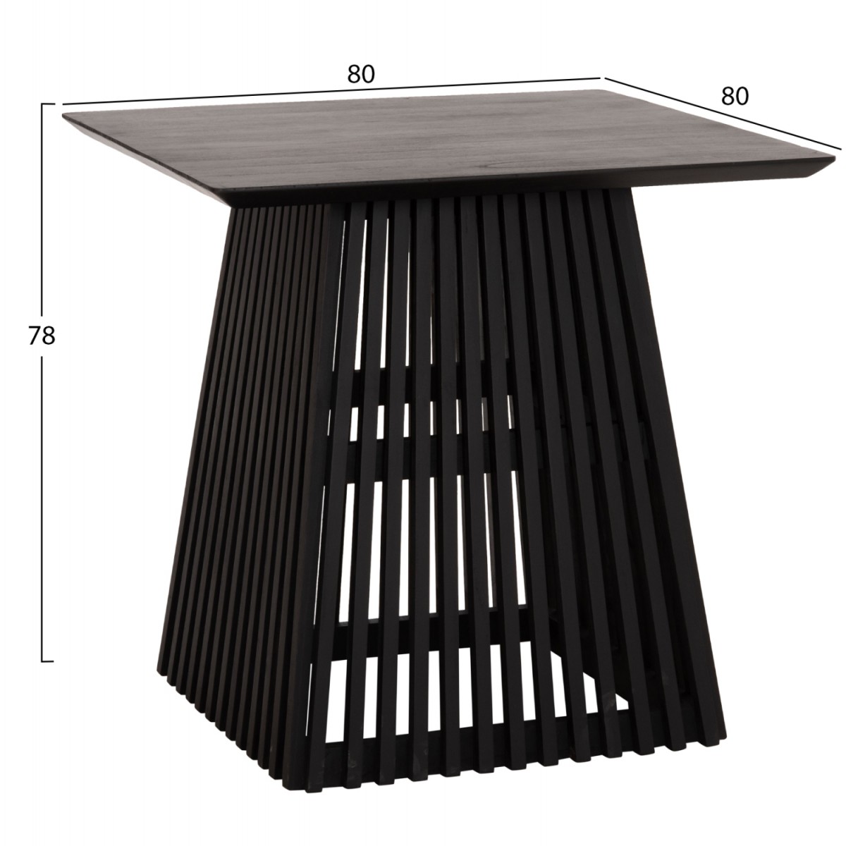 ΤΡΑΠΕΖΙ ΤΡΑΠΕΖΑΡΙΑΣ ΤΕΤΡΑΓΩΝΟ FRANTZ HM9458.02 MINDI ΞΥΛΟ ΜΑΥΡΟ 80x80x78Yεκ.