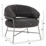 ΠΟΛΥΘΡΟΝΑ TRUDI HM8639.21 ΑΠΟ ΜΠΟΥΚΛΕ ΓΚΡΙ ΜΕ ΑΣΗΜΙ ΜΕΤΑΛΛΙΚΟ ΣΚΕΛΕΤΟ 84x79x76Υ εκ.