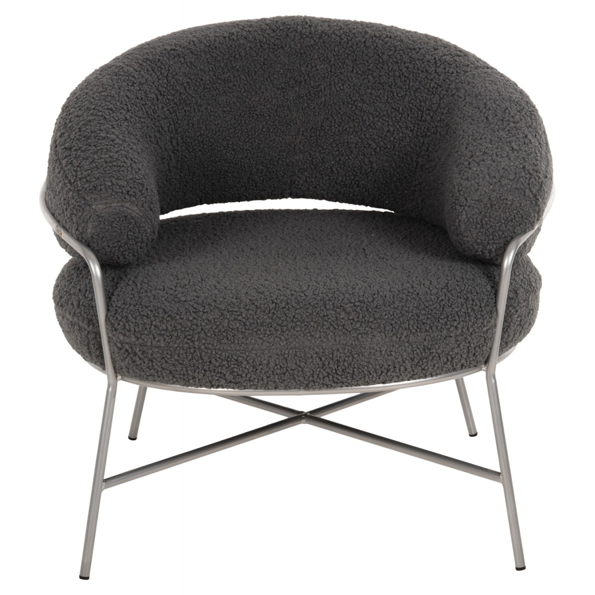 ΠΟΛΥΘΡΟΝΑ TRUDI HM8639.21 ΑΠΟ ΜΠΟΥΚΛΕ ΓΚΡΙ ΜΕ ΑΣΗΜΙ ΜΕΤΑΛΛΙΚΟ ΣΚΕΛΕΤΟ 84x79x76Υ εκ.