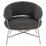 ΠΟΛΥΘΡΟΝΑ TRUDI HM8639.21 ΑΠΟ ΜΠΟΥΚΛΕ ΓΚΡΙ ΜΕ ΑΣΗΜΙ ΜΕΤΑΛΛΙΚΟ ΣΚΕΛΕΤΟ 84x79x76Υ εκ.