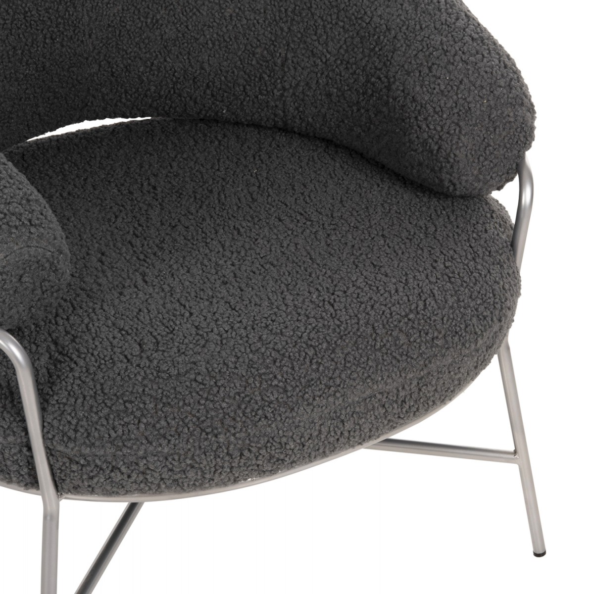 ΠΟΛΥΘΡΟΝΑ TRUDI HM8639.21 ΑΠΟ ΜΠΟΥΚΛΕ ΓΚΡΙ ΜΕ ΑΣΗΜΙ ΜΕΤΑΛΛΙΚΟ ΣΚΕΛΕΤΟ 84x79x76Υ εκ.