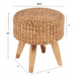 ΣΚΑΜΠΟ JIM HM7824 ΞΥΛΟ ΤΕΑΚ ΣΕ ΦΥΣΙΚΟ-ΨΑΘΙΝΟ ΚΑΘΙΣΜΑ Φ43x43Υ εκ.